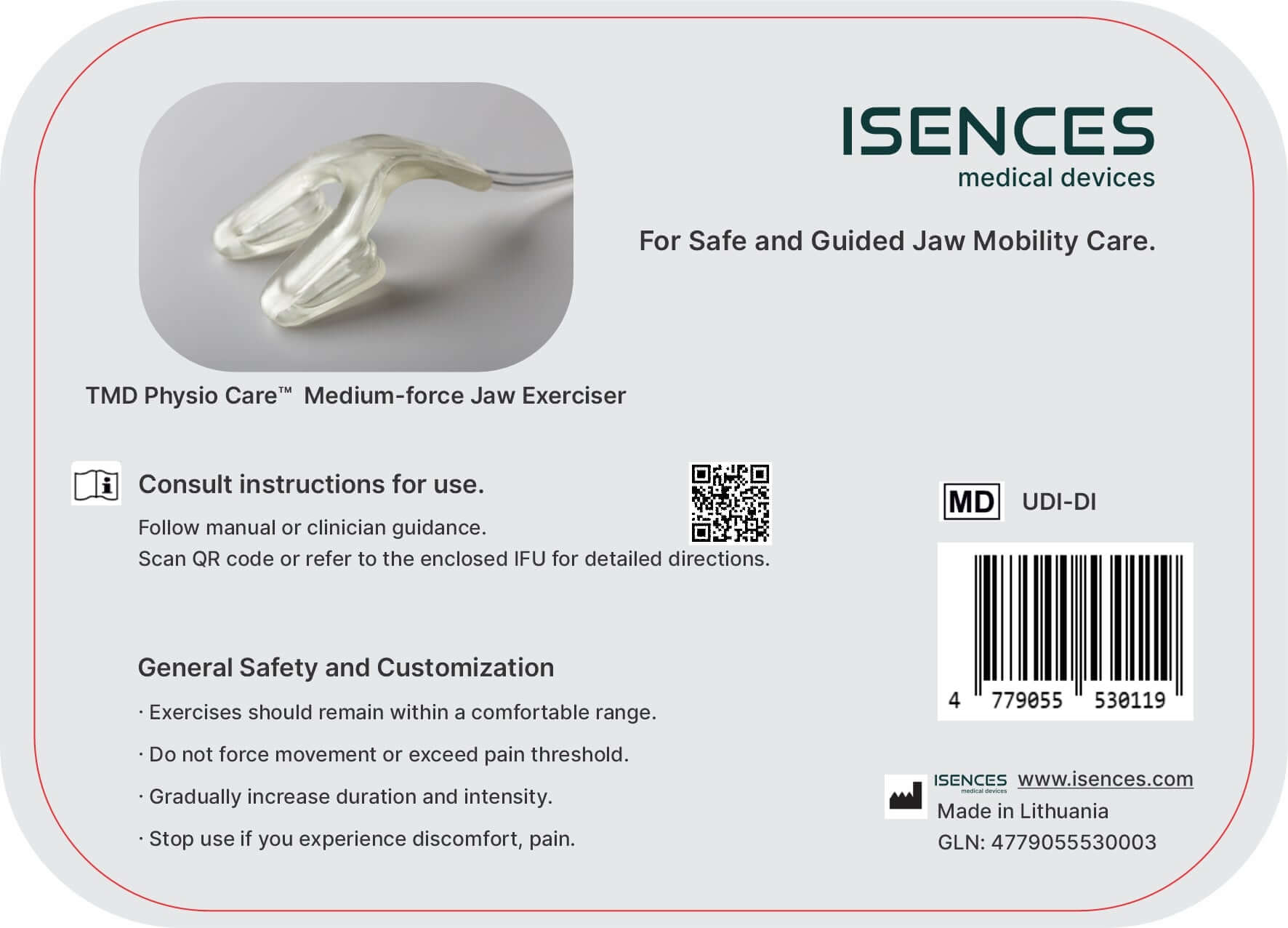 Medium-Resistance Jaw Exercise Device for Home and Rehabilitation Support