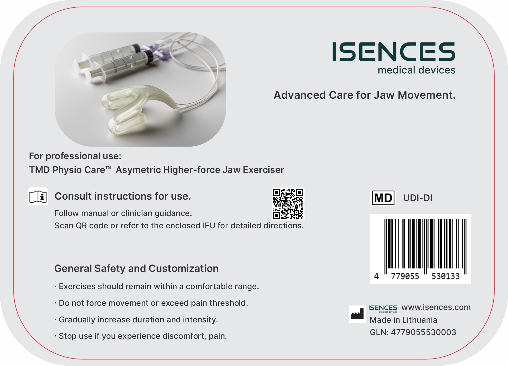 Isences® TMD Physio Care™ – Asymetric High-Resistance Jaw Mobility & Exercise Device for Rehabilitation