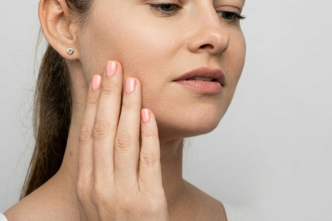 The image represents functional jaw exercises performed with the Isences® Jaw Mobility Device, designed to support natural mandibular movement, progressive jaw mobility training, and daily home rehabilitation.